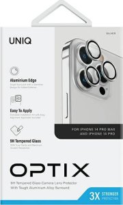 Uniq UNIQ Optix Aluminium Camera Lens Protector iPhone 14 Pro 6.1" / 14 Pro Max 6.7" sterling silver szkło na obiektyw aparatu z aplikatorem 11