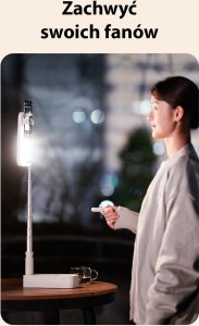 Podstawka Usams USAMS Multifunkcyjny uchwyt na telefon z lampą LED biały/white ZB26501 (US-ZB265) 14