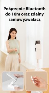 Podstawka Usams USAMS Multifunkcyjny uchwyt na telefon z lampą LED biały/white ZB26501 (US-ZB265) 17