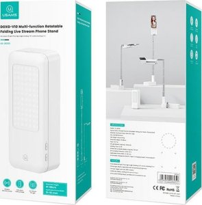 Podstawka Usams USAMS Multifunkcyjny uchwyt na telefon z lampą LED biały/white ZB26501 (US-ZB265) 7