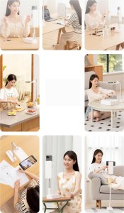 Podstawka Usams USAMS Multifunkcyjny uchwyt na telefon z lampą LED biały/white ZB26501 (US-ZB265) 9