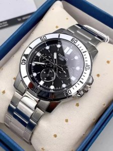 Zegarek Casio Zegarek Męski Casio COLLECTION Czarny Srebrzysty ( 45 mm) 4