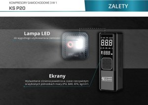 Kompresor samochodowy UN KOMPRESOR AKUMULATOROWY 3 W 1 KS P20 6