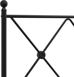 vidaXL Metalowa rama łóżka z wezgłowiem, czarna, 75x190 cm 7