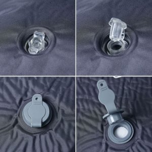 vidaXL vidaXL Materac samopompujący z poduszką, 1-osobowy, szary 4