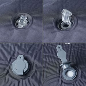 vidaXL vidaXL Materac samopompujący z poduszką, 1-osobowy, szary 4