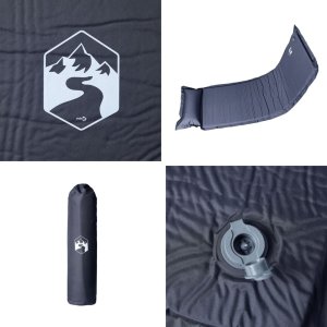 vidaXL vidaXL Materac samopompujący z poduszką, 1-osobowy, szary 5