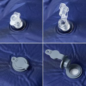 vidaXL vidaXL Materac samopompujący z poduszką, 1-osobowy, granatowy 4