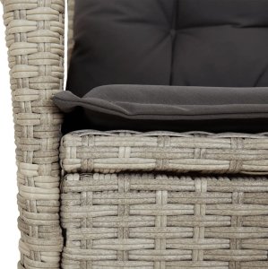 vidaXL 9-cz. zestaw mebli ogrodowych z poduszkami, jasnoszary 6