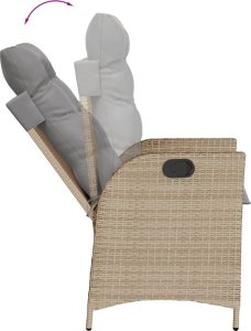 vidaXL 7-cz. zestaw mebli ogrodowych z poduszkami, mieszany beż 4