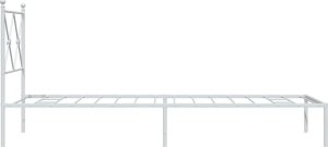 vidaXL Metalowa rama łóżka z wezgłowiem, biała, 75x190 cm 5