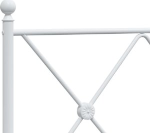 vidaXL Metalowa rama łóżka z wezgłowiem, biała, 75x190 cm 7