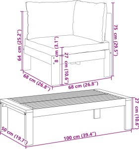 vidaXL vidaXL 5-cz. zestaw wypoczynkowy do ogrodu, z poduszkami, akacjowy 9