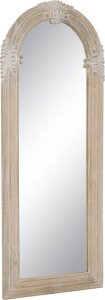 Bigbuy Home Lustro do Garderoby Biały Naturalny Szkło Drewno mango Drewno MDF Pionowy 87,63 x 3,8 x 203,2 cm 1