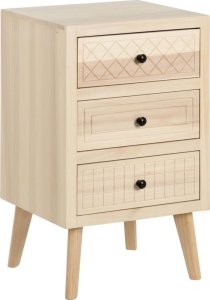 Bigbuy Home Stolik Nocny MARIE Naturalny Drewno topolowe 42 x 40 x 70 cm 1