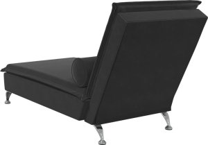 vidaXL Szezlong masujący z wałkiem, czarny, aksamitny 6