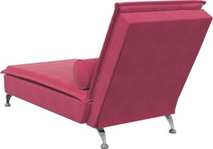 vidaXL vidaXL Szezlong masujący z wałkiem, winna czerwień, aksamitny 6