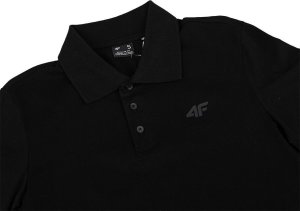 4f Koszulka męska polo 4F M129 czarna 4FWSS24TPTSM129 20S S 4