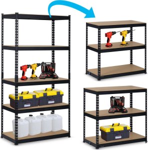 Humberg Regał metalowy magazynowy 183 x 90 x 45 cm Humberg HR-700 czarny 7