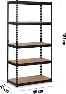 Humberg Regał metalowy magazynowy 183 x 90 x 45 cm Humberg HR-700 czarny 9