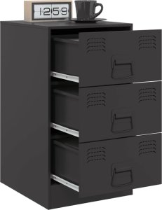 vidaXL vidaXL Szafki nocne, 2 szt., czarne, 34,5x39x62 cm, stal 3