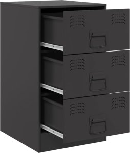 vidaXL vidaXL Szafki nocne, 2 szt., czarne, 34,5x39x62 cm, stal 5