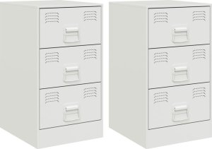 vidaXL vidaXL Szafki nocne, 2 szt., białe, 34,5x39x62 cm, stal 2