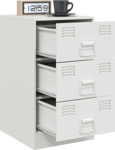 vidaXL vidaXL Szafki nocne, 2 szt., białe, 34,5x39x62 cm, stal 4