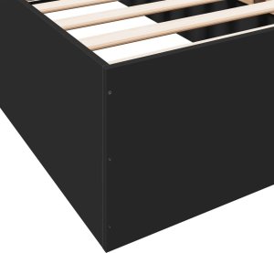 vidaXL Rama łóżka, czarna, 75x190 cm, materiał drewnopochodny 8