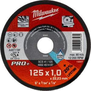 Milwaukee Abrasive disc for cutting ner. for metal 125mmx1.0x22.23 Milwaukee pro+ SCS41 (200 units) 1