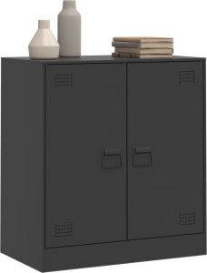 vidaXL Szafka boczna, czarna, 67x39x73 cm, stal 5