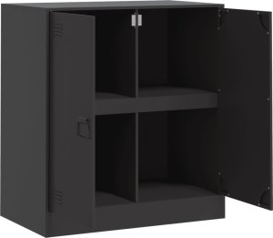 vidaXL Szafka boczna, czarna, 67x39x73 cm, stal 7