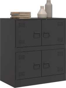 vidaXL vidaXL Szafka boczna, czarna, 67x39x73 cm, stal 5