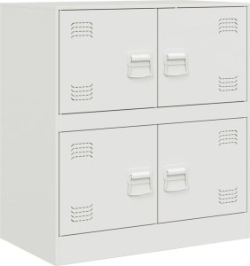 vidaXL vidaXL Szafka boczna, biała, 67x39x73 cm, stal 2