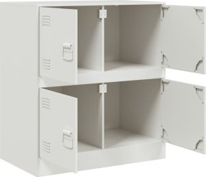 vidaXL vidaXL Szafka boczna, biała, 67x39x73 cm, stal 7