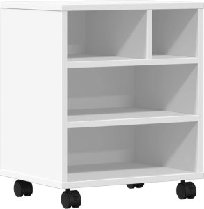 vidaXL vidaXL Stojak pod drukarkę, z kółkami, biały, 41x32x48 cm 2