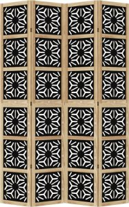 vidaXL vidaXL Parawan pokojowy, 4-panelowy, brązowo-czarny, lita paulownia 4