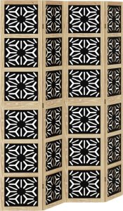 vidaXL vidaXL Parawan pokojowy, 4-panelowy, brązowo-czarny, lita paulownia 2