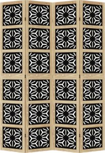 vidaXL vidaXL Parawan pokojowy, 4-panelowy, brązowo-czarny, lita paulownia 4