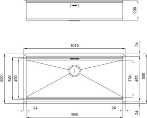 Zlewozmywak Foster FOSTER 1015850 MILANO 1016x500 komora podwieszana 1