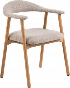 Selsey Krzesło tapicerowane Settlica na dębowej podstawie beżowe 1