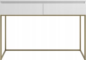 Selsey Biurko/Toaletka Bemmi z szufladami biała ze złotymi nóżkami 4