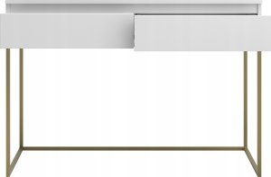 Selsey Biurko/Toaletka Bemmi z szufladami biała ze złotymi nóżkami 5