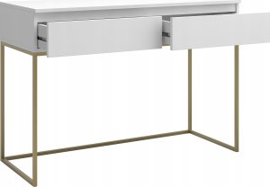 Selsey Biurko/Toaletka Bemmi z szufladami biała ze złotymi nóżkami 6