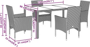 vidaXL 5-cz. zestaw mebli ogrodowych z poduszkami, jasnoszary 7