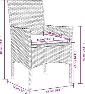 vidaXL 5-cz. zestaw mebli ogrodowych z poduszkami, jasnoszary 8