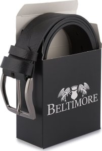 Beltimore Pasek męski skórzany premium szeroki 4 cm skóra licowa Beltimore czarny E36 4