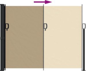 vidaXL vidaXL Zwijana markiza boczna, beżowa, 160x600 cm 5
