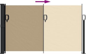 vidaXL vidaXL Zwijana markiza boczna, beżowa, 120x500 cm 4