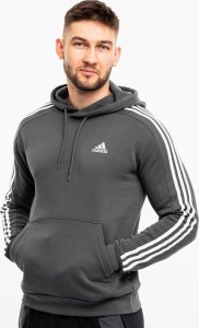 Adidas Bluza męska adidas Essentials Fleece 3-Stripes Hoodie zielona IX2366 L 1